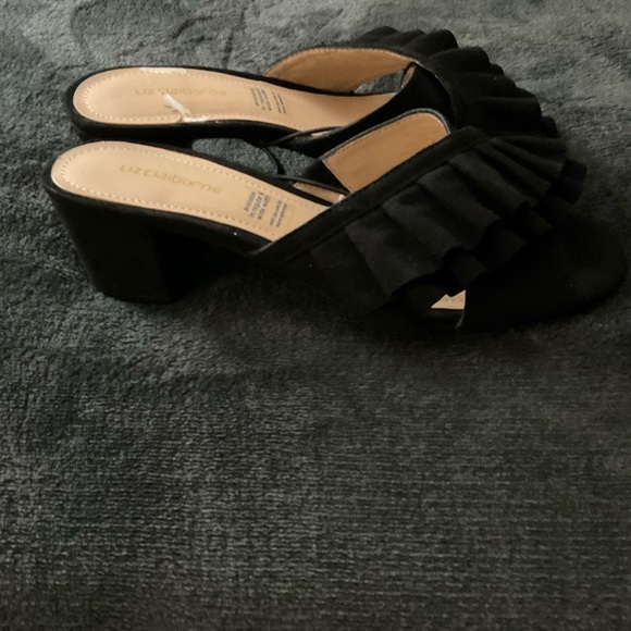 Liz Claiborne Fringe Mules/Heels - Picture 7 of 12